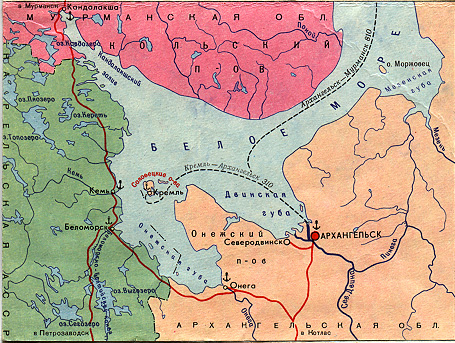 Соловецкие острова на карте